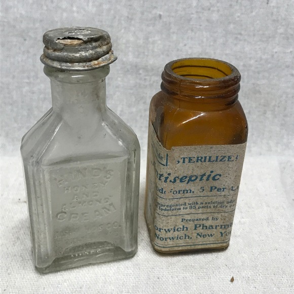 Other - Vintage Apothecary Bottles, Cloudy Glass Vintage, Wedding Decoration, Farmhouse